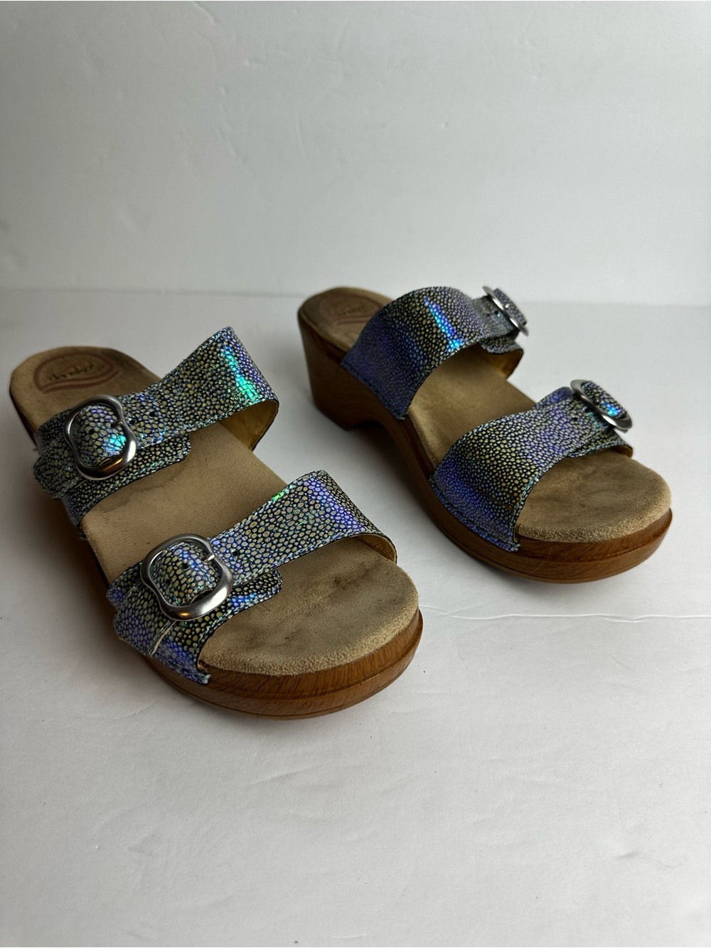 Dansko Sophie Sandals Women's Size EU 39 8.5 or 9 Shoes Blue Green Buckle